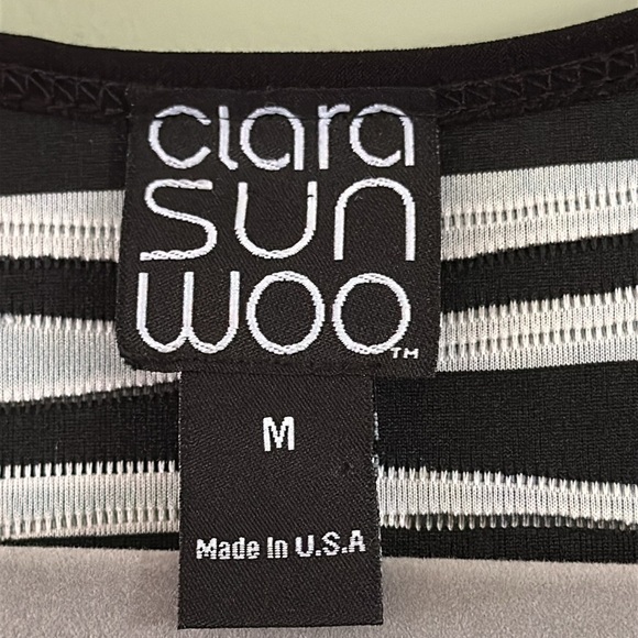 CLARA SUNWOO Abstract Open Front Bolero Textured Jacket Multicolor 3/4 Sleeve - Picture 4 of 9